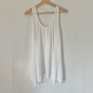 Eileen Fisher White 100% Linen Oversized Relaxed Fit Tunic Tank Top Size Medium